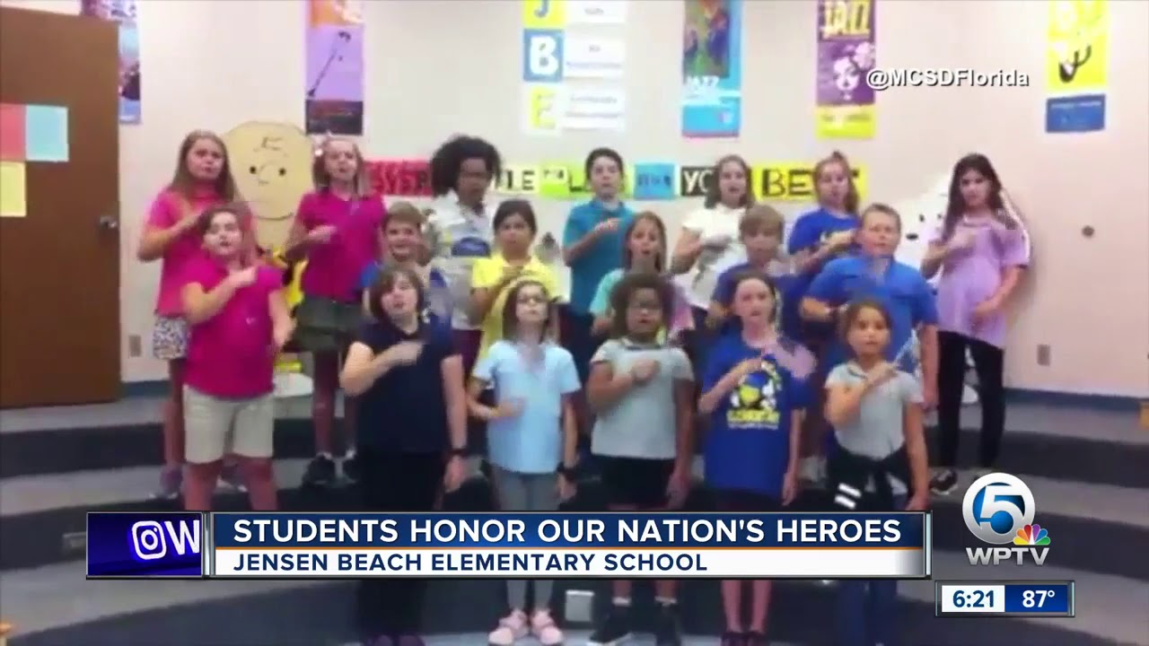 jensen beach elementary dress code students honor our nation's heroes Color:Peacoat Navy Poly Spandex Litehouse Lite Blue Cheese