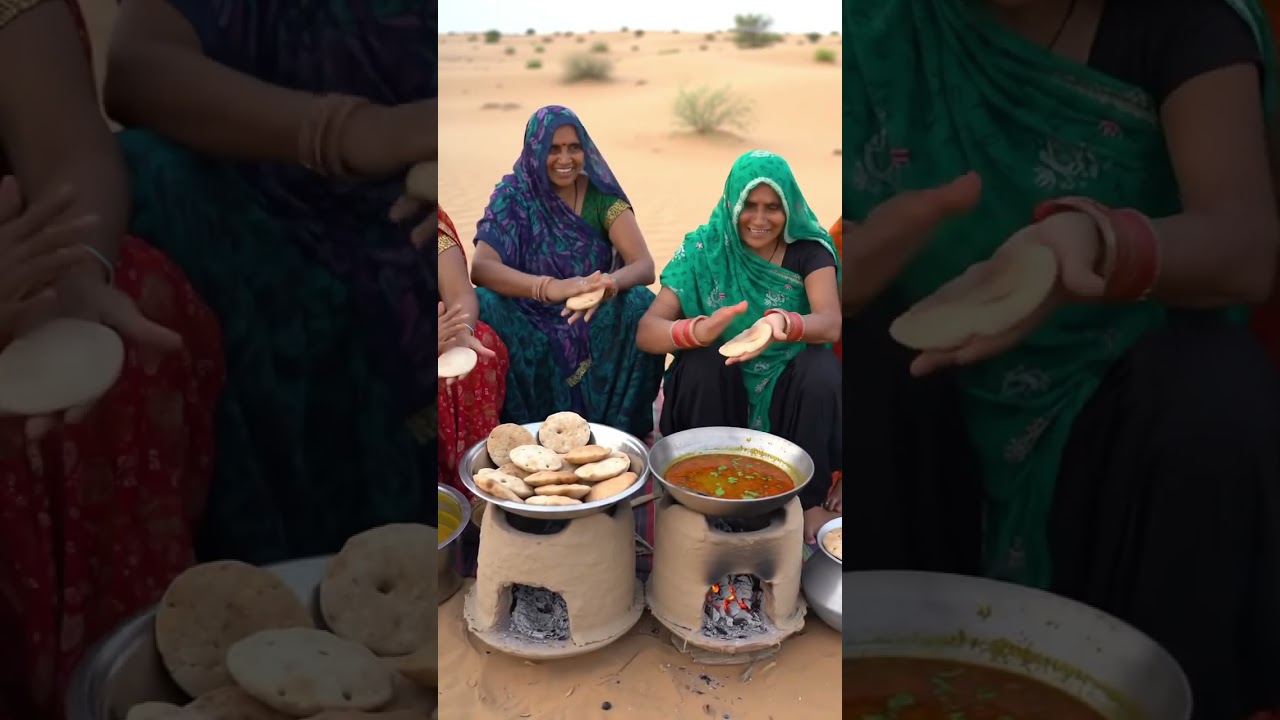 Rajasthani Beautiful Women Cooking in Thar Desert | Traditional Desert Food 