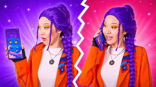 RUMI vs JINU: K-Pop Idol Cardboard Challenge! 💡 Cool and Easy Cardboard Craft Ideas!