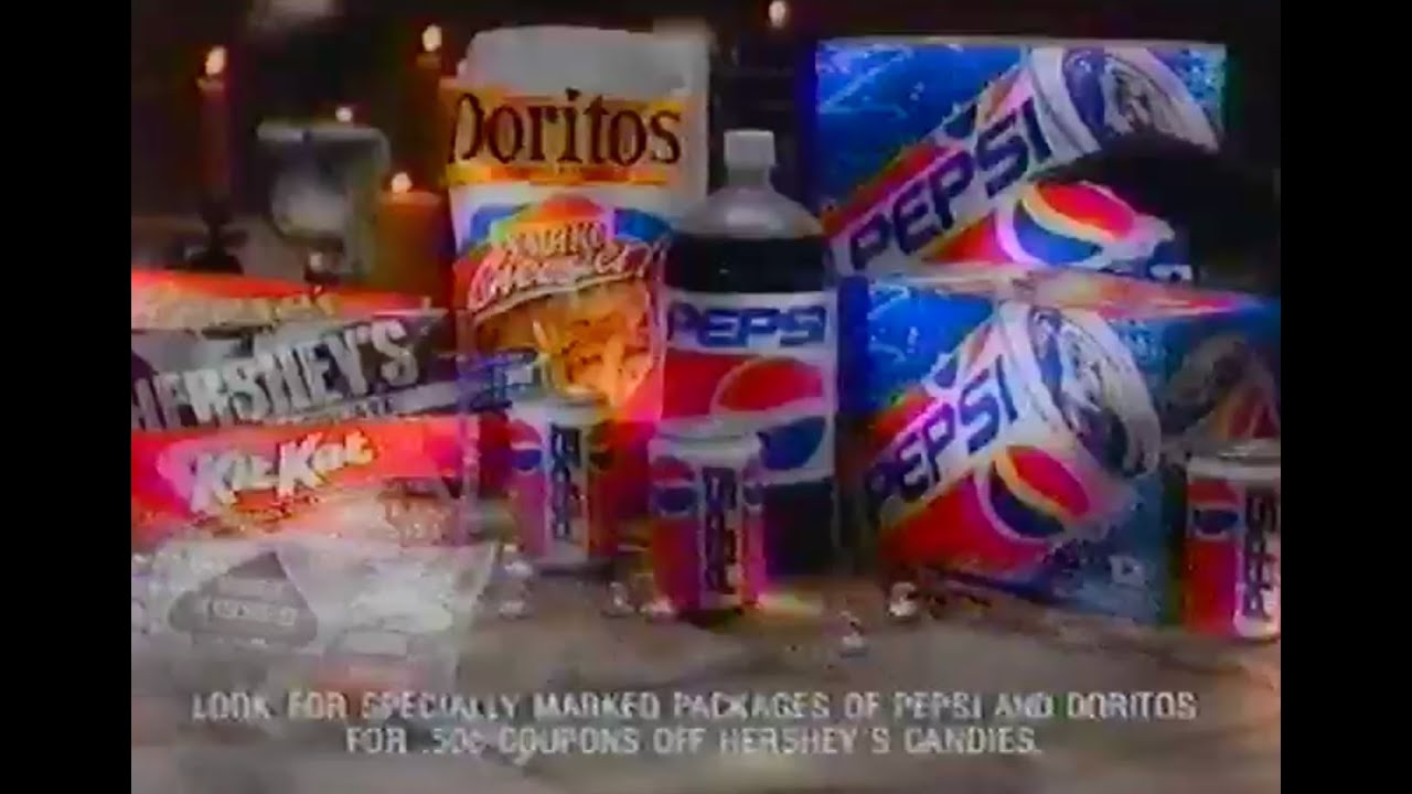 "Be Young, Have Fun, Drink Pepsi" Halloween 🎃 Commercial (VHS Rip HQ, Doritos + Hershey's Coupons!)