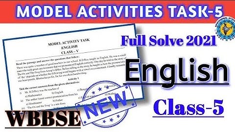 Class-5 English Model Activity Task part-5 (NEW) Full Solve WBBSE @Educational Activities Bengali