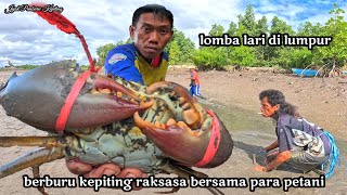 Tangkapan hebat kepiting bakau besar || aksi para petani saat berburu kepiting raksasa di empang