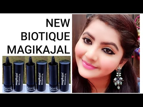Biotique Natural Makeup Magikajal Intense Black 010 review & demo | RARA | bullet kajal |