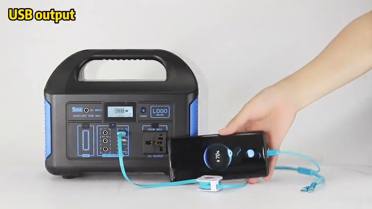 Portable Power Station 500w – Solar Generator With Flashlight.