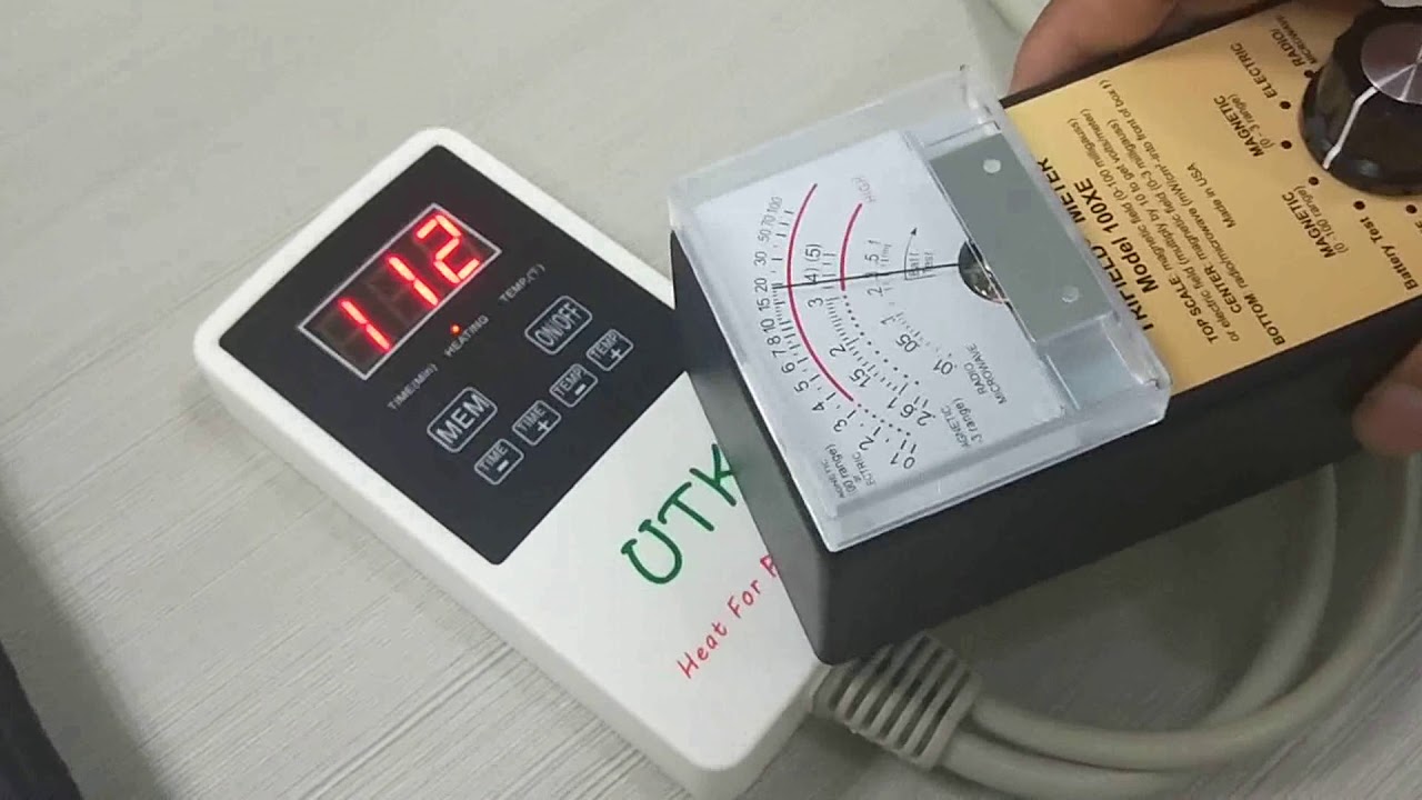 UTK Jade and tourmaline far infrared heating pads EMF testing with TriField Gauss Meter Model 100XE