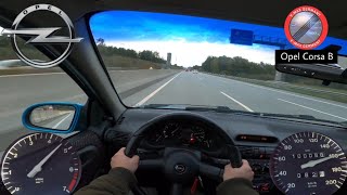 Opel Corsa B 1.4 60 HP 1994 Acceleration & TOP Speed drive on German Autobahn