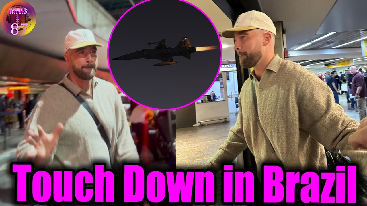 Travis Kelce Lands SAFELY in Brazil Escorted by F-5 Fighter Jets make Fans Go Crazy