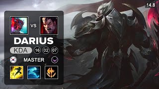 Darius vs Yone Top - KR Master - Patch 14.8 Season 14