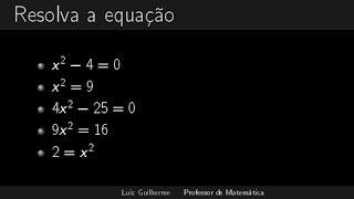Incomplete quadratic equation (b = 0)