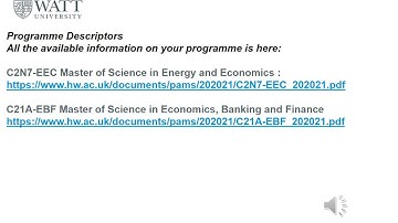 MSc Economics Presentation 2021