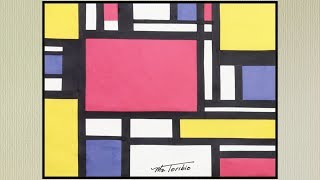How to create an art inspired by Mondrian's artworks! English / Español.