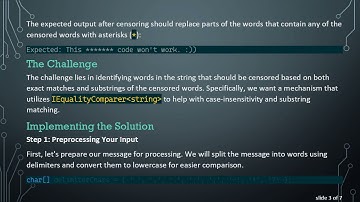 How to Use IEqualityComparer string  for Censored Word Replacement in C#
