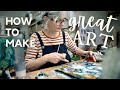 How to actually make great art  paint with me  start to finish  suitable for all levels