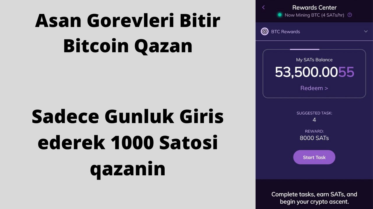 Pulsuz bitcoin qazan. Sade görevler bitir günlük giriş et BTC qazan. İnternetdən pul qazan. AscendEx
