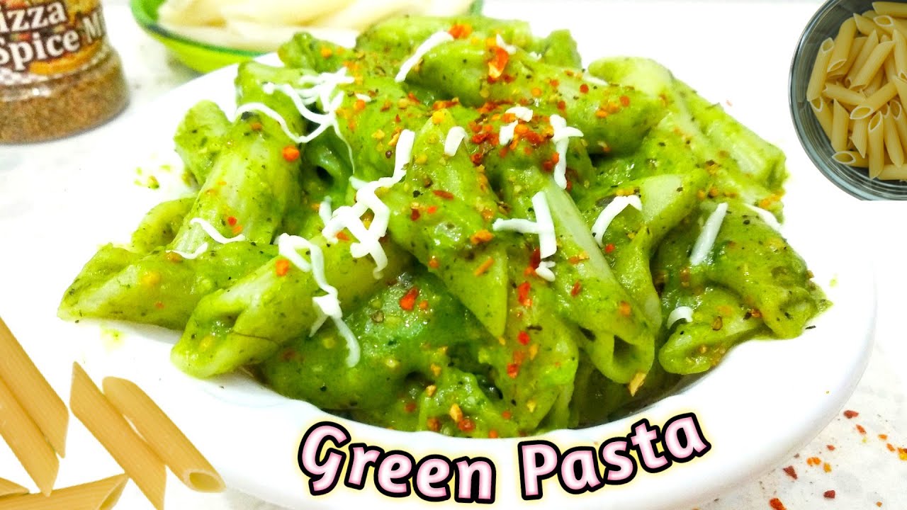 Creamy Green pasta Quick & Easy Pasta Recipe Pesto Pasta ग्रीन