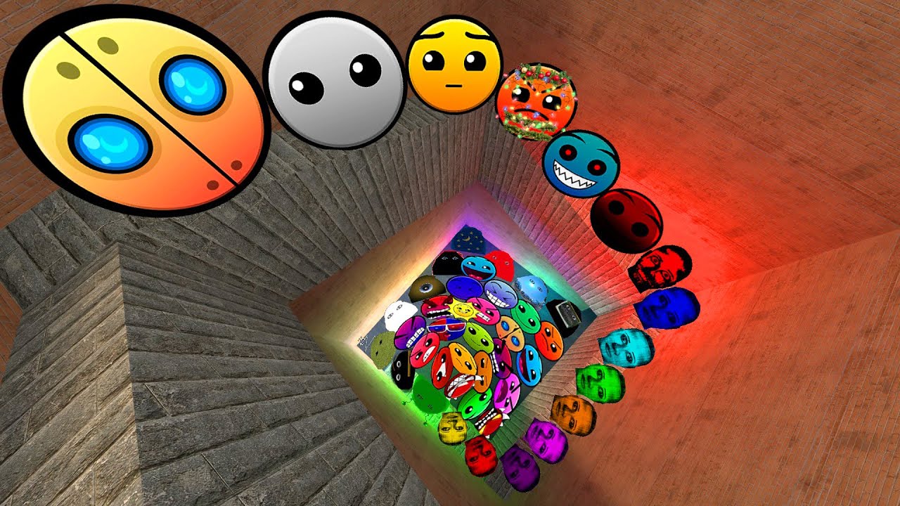 Geometry Dash Family and Lobotomy Dash Nextbots and Angry Munci,Selene Family Chase me in Maze Gmod!