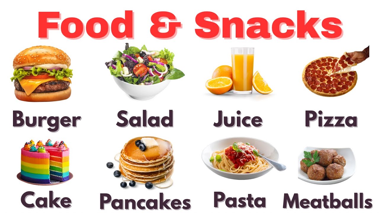 Food & Snacks Names In English | Best Educational Video For Kids/Toddlers 2026
