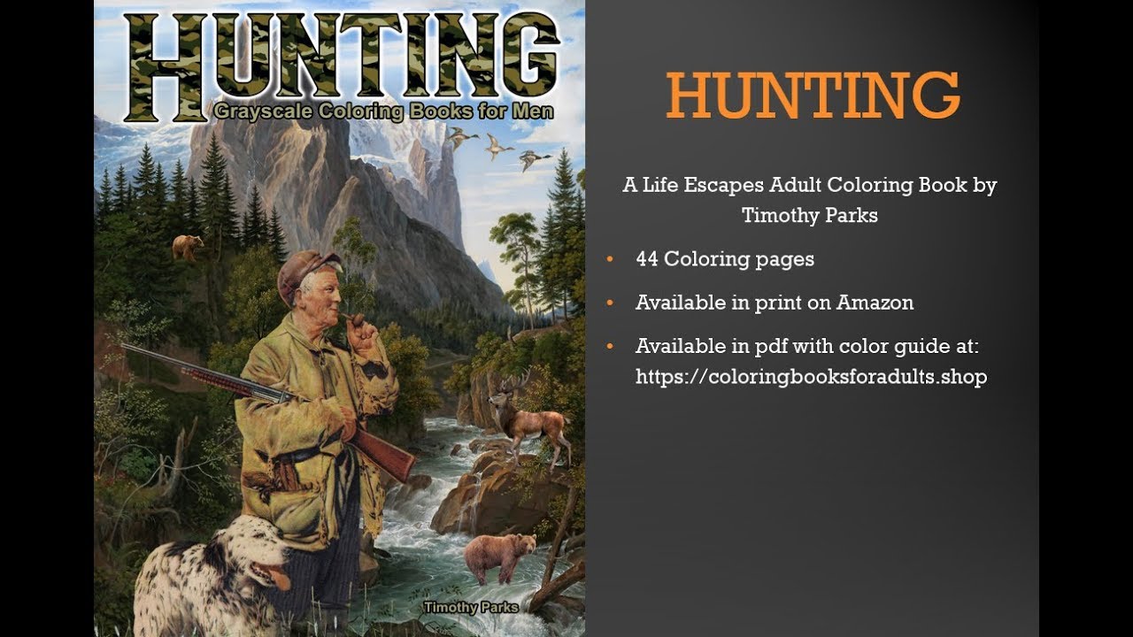 Hunting Coloring Book for Men Flip Thru 