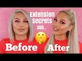 How to blend short hair in with long extensions (HALF UP HALF DOWN)