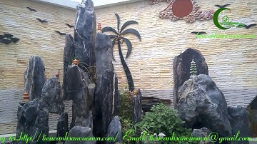 Tiểu cảnh hòn non bộ - tranh đá ốp tường đẹp