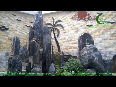Video Tiểu cảnh hòn non bộ - tranh đá ốp tường đẹp - youtube