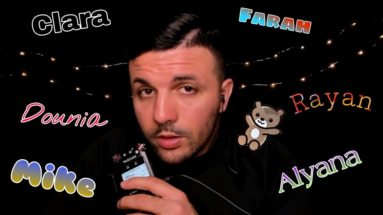 ASMR FRANÇAIS : Je chuchote vos prénoms (Partie 1) ear to ear whispering your name