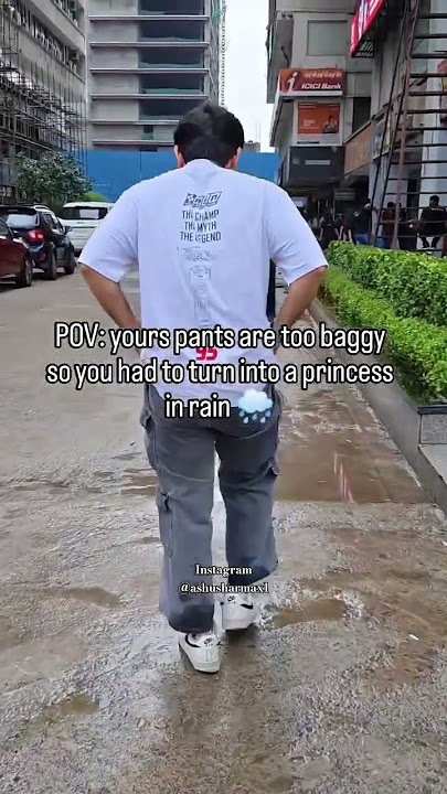 when pants are too baggy #baggyjeans #baggyclothes #baggypant #relatable #princess #rain #genz #reel