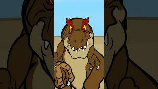 Allosaurus wrestling the king of dinosaur t-rex