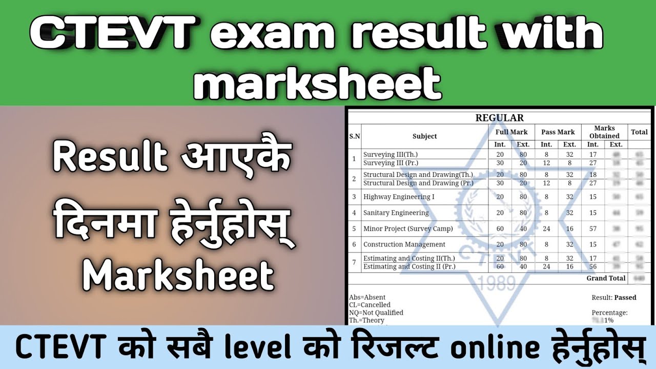 How to check ctevt result with marksheet | ctevt result with marksheet ...