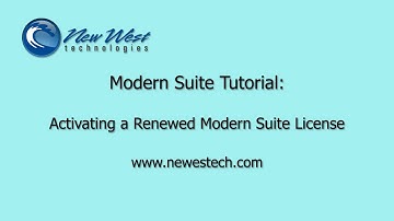 Modern Suite Tutorial Video: Activating Your Renewed Modern Suite License