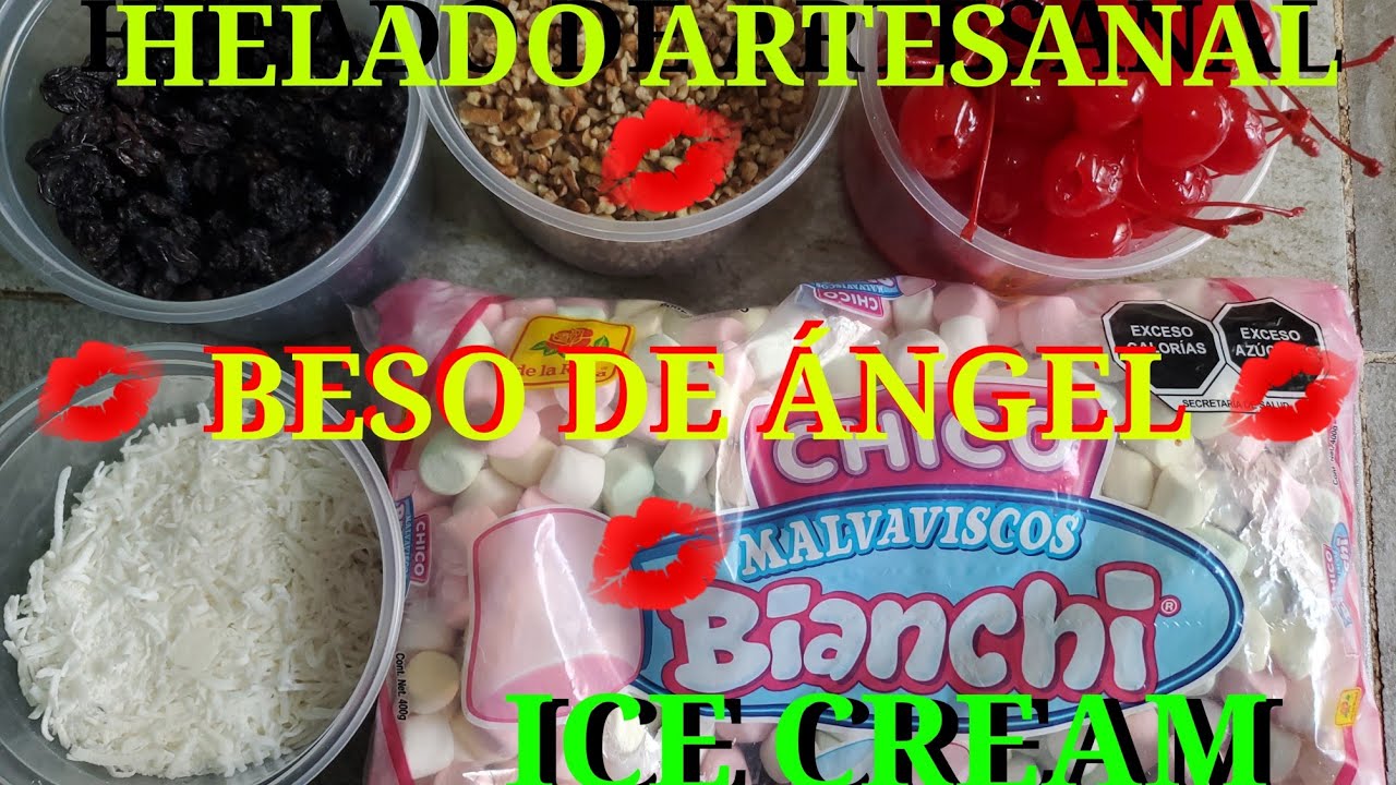 COMO HACER HELADO DE BESO 💋 DE ÁNGEL_RECETA,COMPLETA_ICE CREAM.