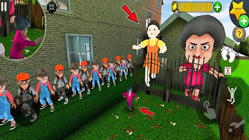 Scary Teacher 3D Nick and Tani Army Prank Giant Squid Doll and Baby Miss T New Chapter Update!