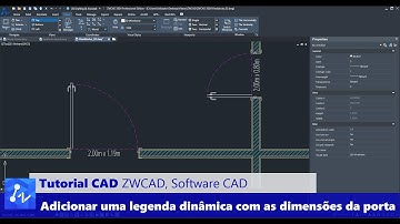 Tutorial CAD: Como Adicionar uma Legenda Dinâmica Indexada à Largura de uma Porta no ZWCAD