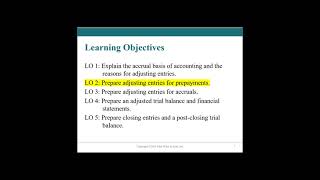 Prepayment AJEs | LO2 | Chapter 4 | Accrual accounting and the adjustment process
