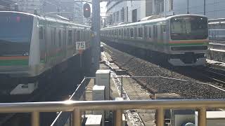E231系1000番台&E233系3000番台宮ヤマU503編成+宮ヤマU224編成横浜駅発車とE231系1000番台&E233系3000番台宮ヤマU64編成+宮ヤマU630編成横浜駅高速進入