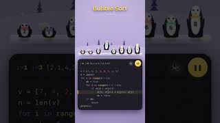Full Bubble Sort explained by penguins 🐧 (Python) #shorts Guide