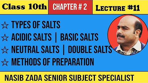 TYPES OF SALTS/ ACIDIC