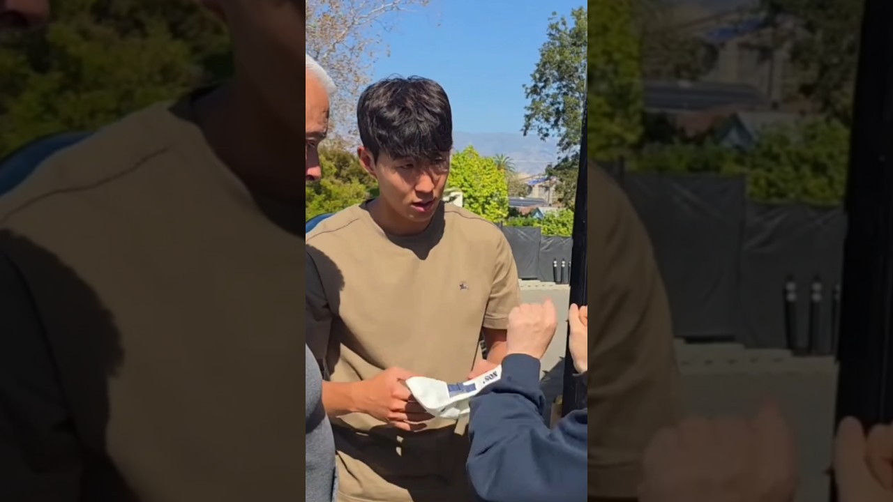 모자 접어달라는 뜬금없는 요청을 받자... 손흥민 반응은?