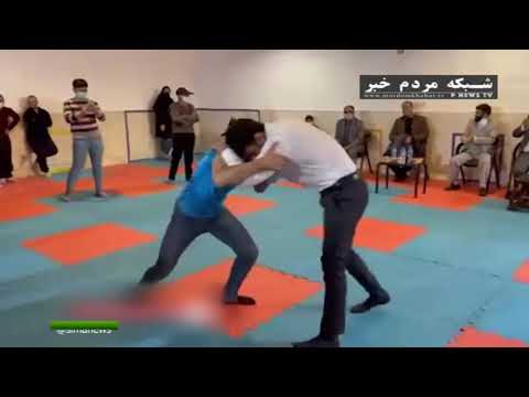 بازدید قهرمان کشتی از آسایشگاه معلولین ذهنی