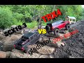 Traxxas TRX4 2021 Bronco vs Axial SCX10.3 Gladiator. Comparison on Crawler County RC crawler course.