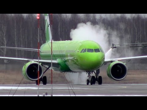✈Душ перед полетом. De-icing S7 Airlines в Домодедово