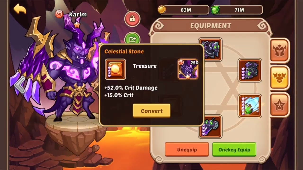 Idle Heroes Update Colestial Stone 4* Modified the active skills of