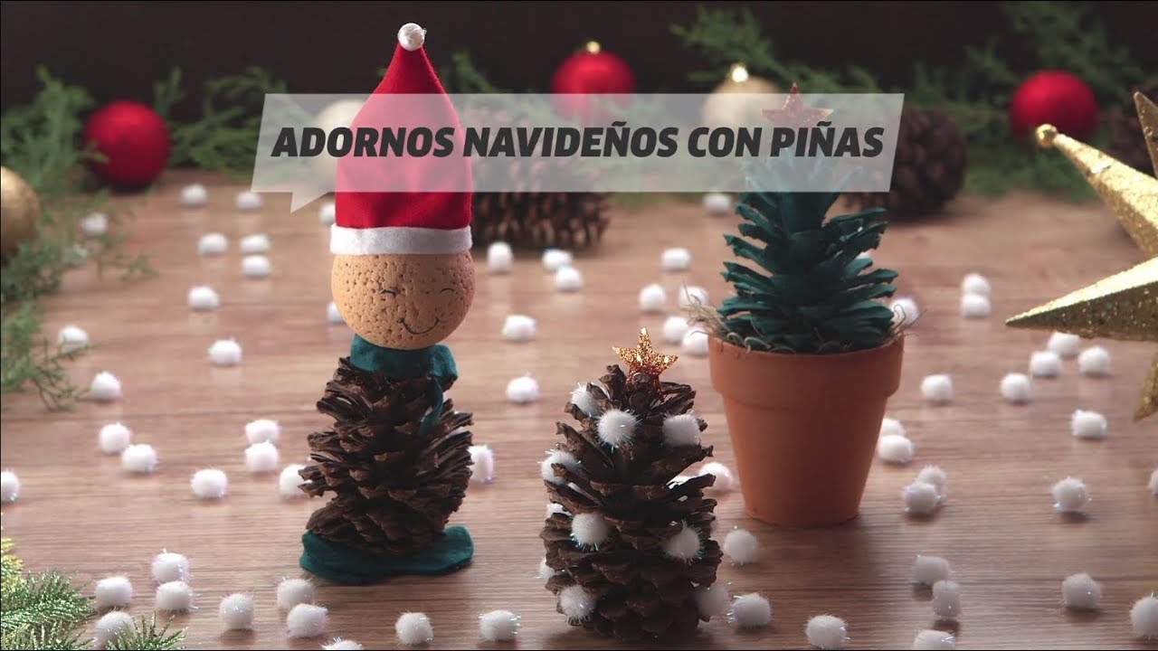 Aprende a hacer adornos navideños con piñas - YouTube