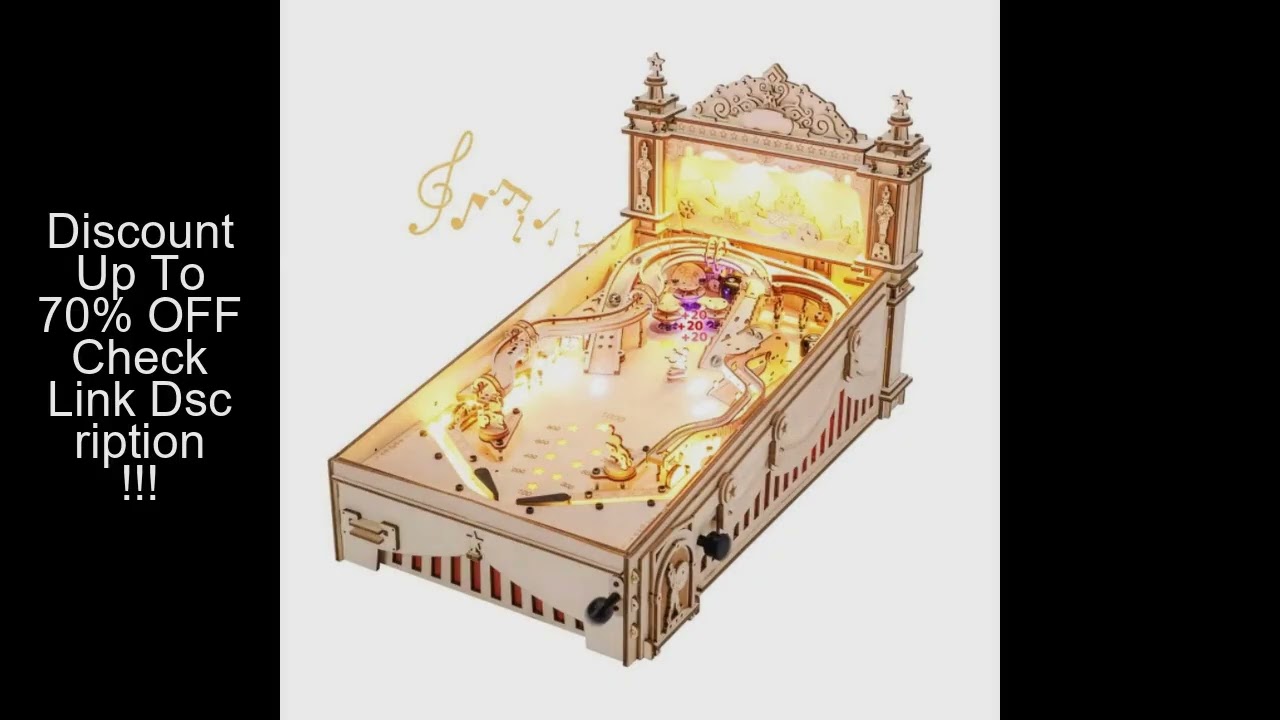 Robotime 3D Pinball Machine Puzzle Amusing Table Game Mechanical Wooden Model Building Kits for Adul