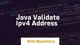 java validate ipv4 address