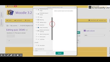 Editing a Quiz on Moodle