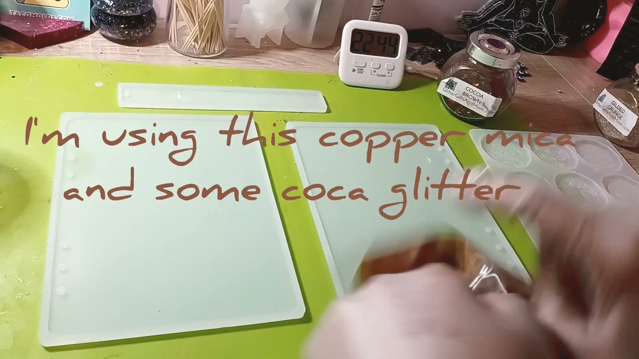 watch me resin, Copper and gold notebook cover, epoxy art