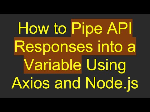 How to Pipe