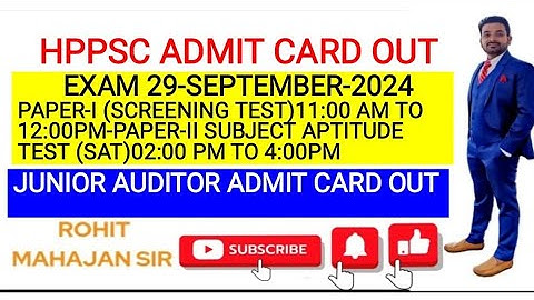 HPPSC JUNIOR AUDITOR ADMIT CARD OUT||#hppsc