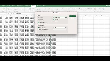 Covariance Matrix in Excel